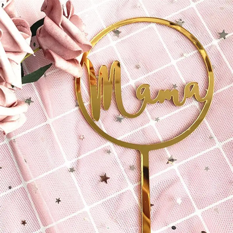 5 шт. акриловые топперы для торта с надписью мама|Товары украшения тортов| |
