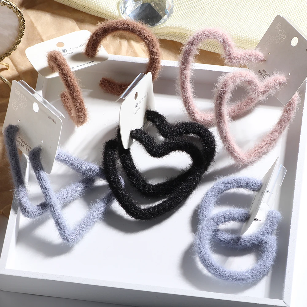 2020 зимние Новые простые 3 Цвета серьги любящее сердце круглые обруч треугольной