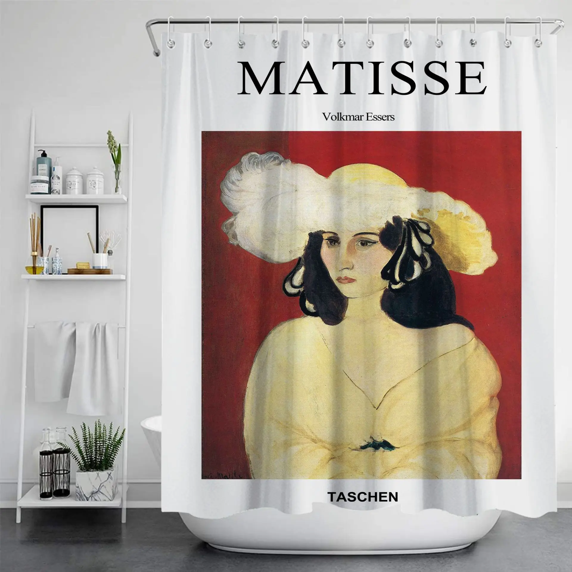 

Famous Beauty Picture Patter Shower Curtain Waterproof Mildew Proof Polyester With Hooks Punch-Free Bathroom Partition Curtain