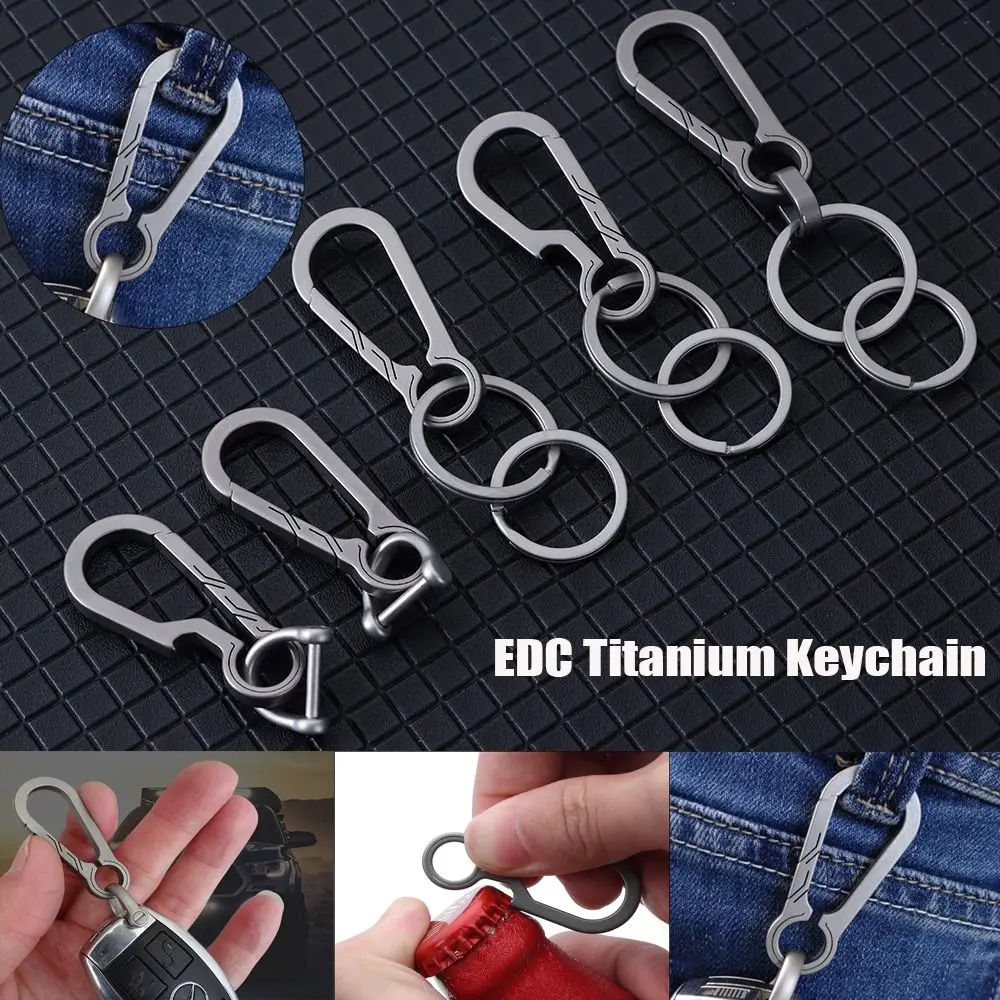 

5 Styles Bottle Opener Titanium Alloy Keychain EDC Outdoor Tool Keyring Keychains Pendant Buckles Key Holders