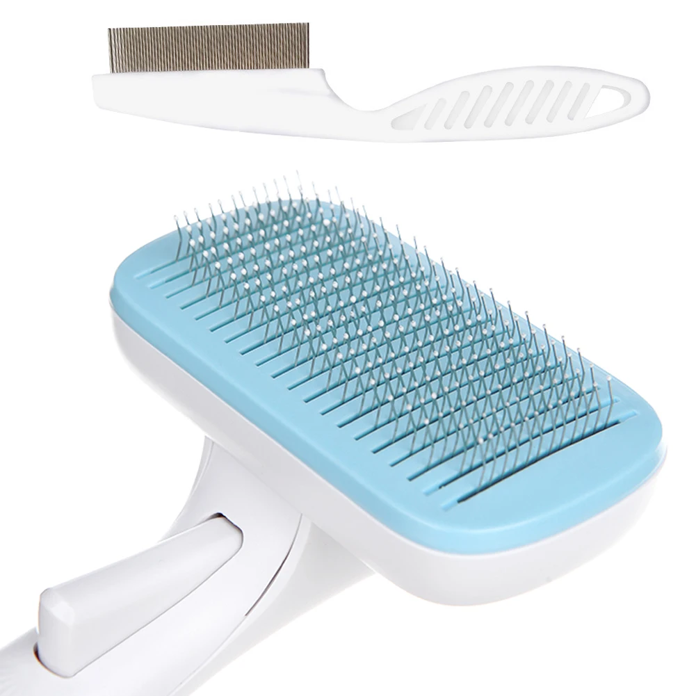 Щетка для собак 2 шт. самоочищающаяся щетка кошек с массаж частиц удаляет