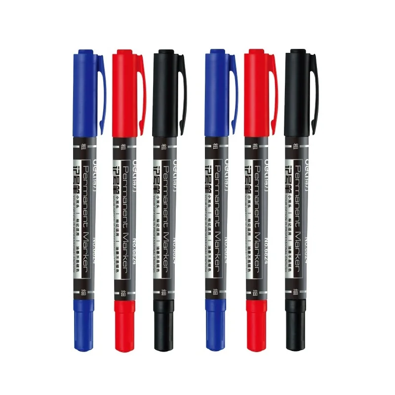2 red 2 blue 2 black 6 шт. Перманентный маркер Сухой Быстрый черный красный синий цвет смелые и тонкие шариковые ручки для CD ткани дерево офисные школьные принадлежности F537 - Цвет: 2 red 2 blue 2 black