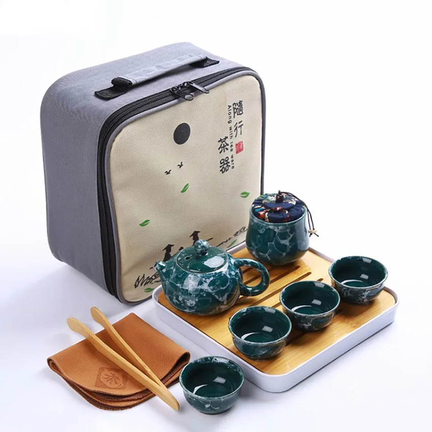 Высококачественный чайный набор кунг-фу для путешествий китайский керамический