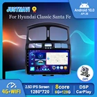Авторадио для Hyundai Classic Santa Fe 2000-2012, автомобильное радио, мультимедийный плеер 6 ГБ + 128 ГБ, GPS-навигация, стерео Carplay No 2 Din
