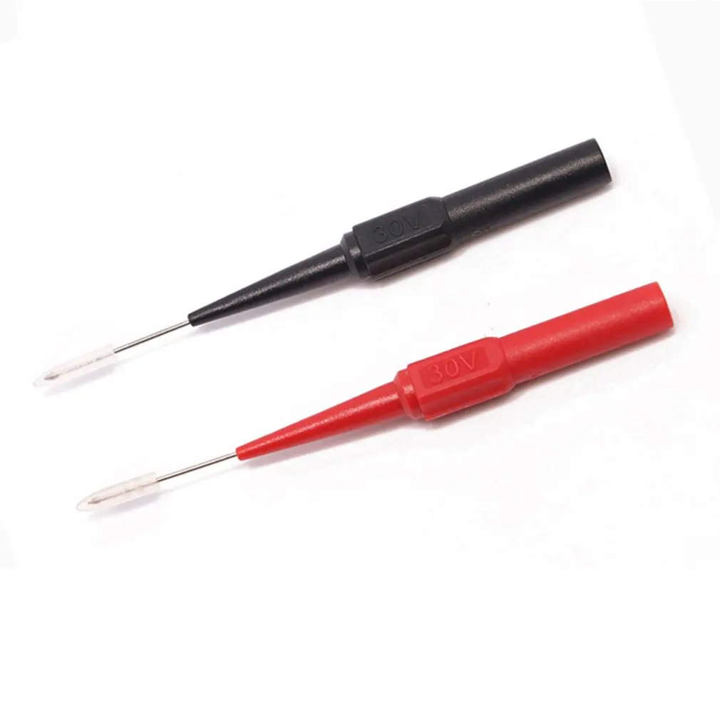 

2Pcs Test Probe Instrument Parts & Accessories Needle Multimeter Tools Black/Red For Banana Plug Car Test Puncture Line