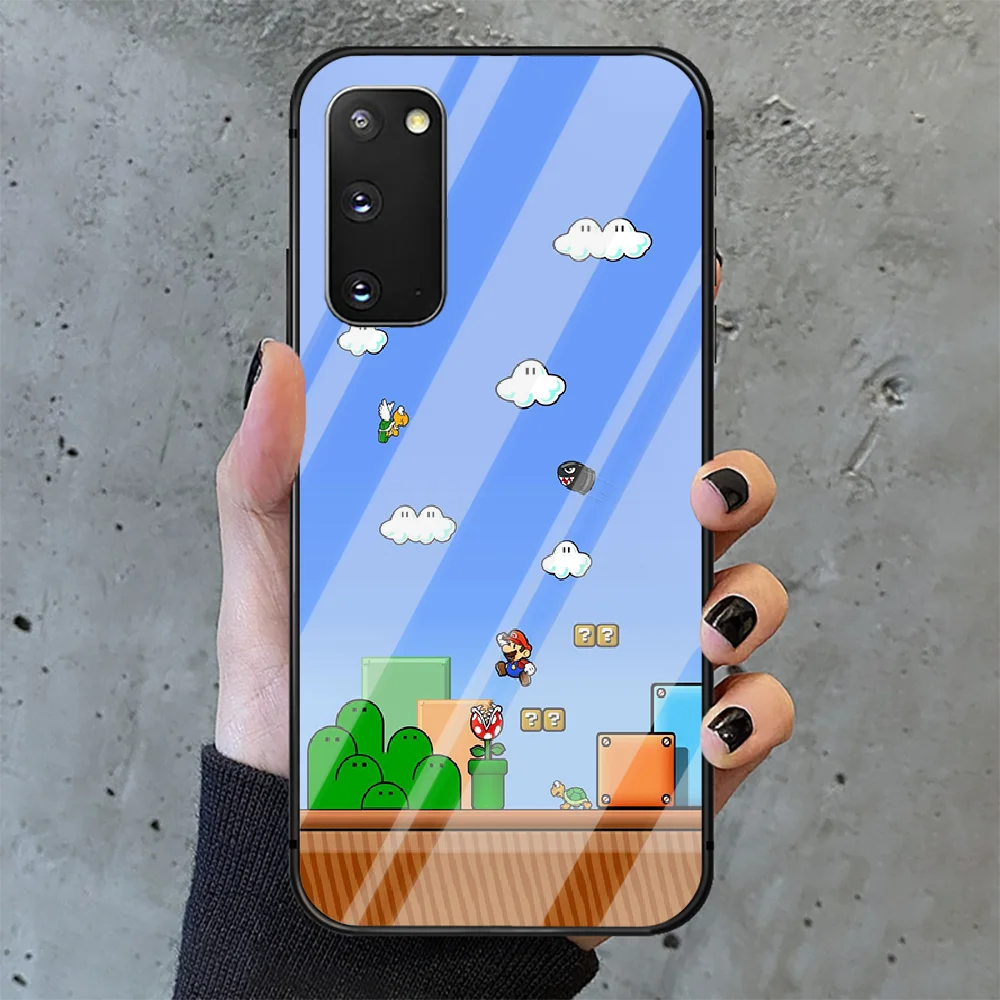 

Cartoon Super Marios Phone Tempered Glass Case Cover Samsung Galaxy A M 10 12 20 20E 21 21S 30 30S 31 40 50 51 70 71 3D Fashion