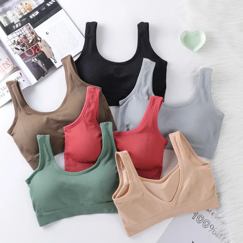 

Bra Women 2021 U-shaped Back Solid Color Tube Tops Underwear Sexy Bralette Lingerie Female Girl Sports Crop Tops Sealmess Vest