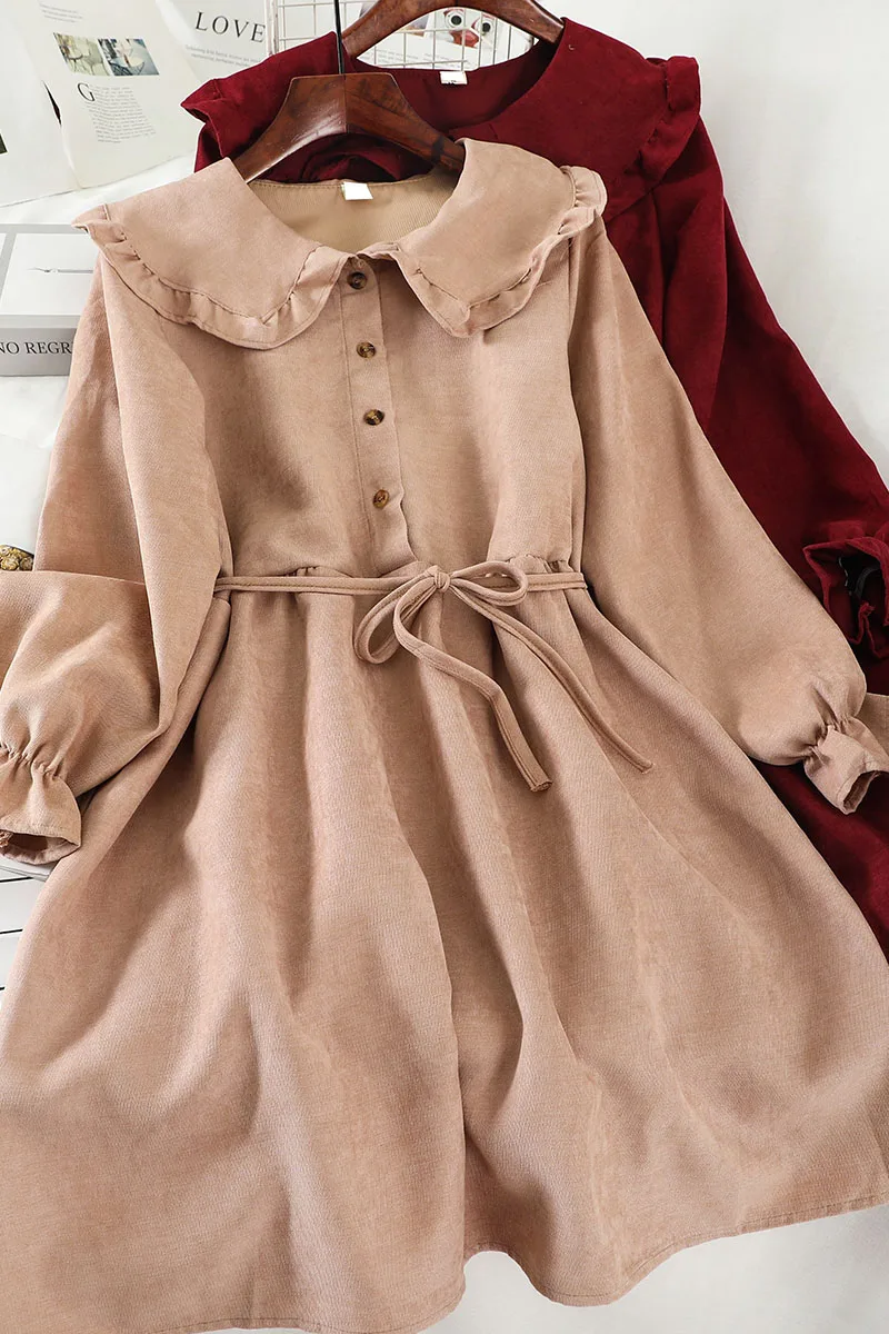 2019 Новая мода Женская одежда Питер Пэн воротник платье женские платья M022|Женские