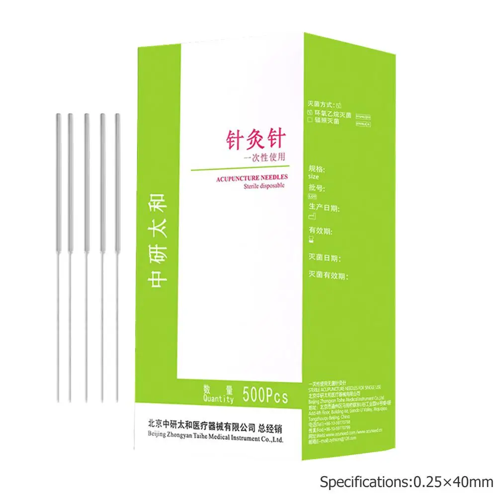 0.25x40 500 шт./кор. Dsposable Иглоукалывание иглы китайский древним способом одноразовые массаж иглой практику иглы - Цвет: 0.25x40