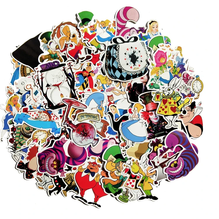 70 шт. Фильм Алиса в стране чудес водонепроницаемые наклейки для портфель