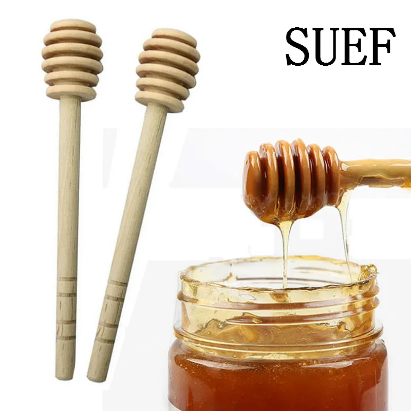 SUEF 1 шт. практичная деревянная медовая ложка для перемешивания с длинной ручкой, палочка-ковш для медовых кувшин, кухонные принадлежности@ 3
