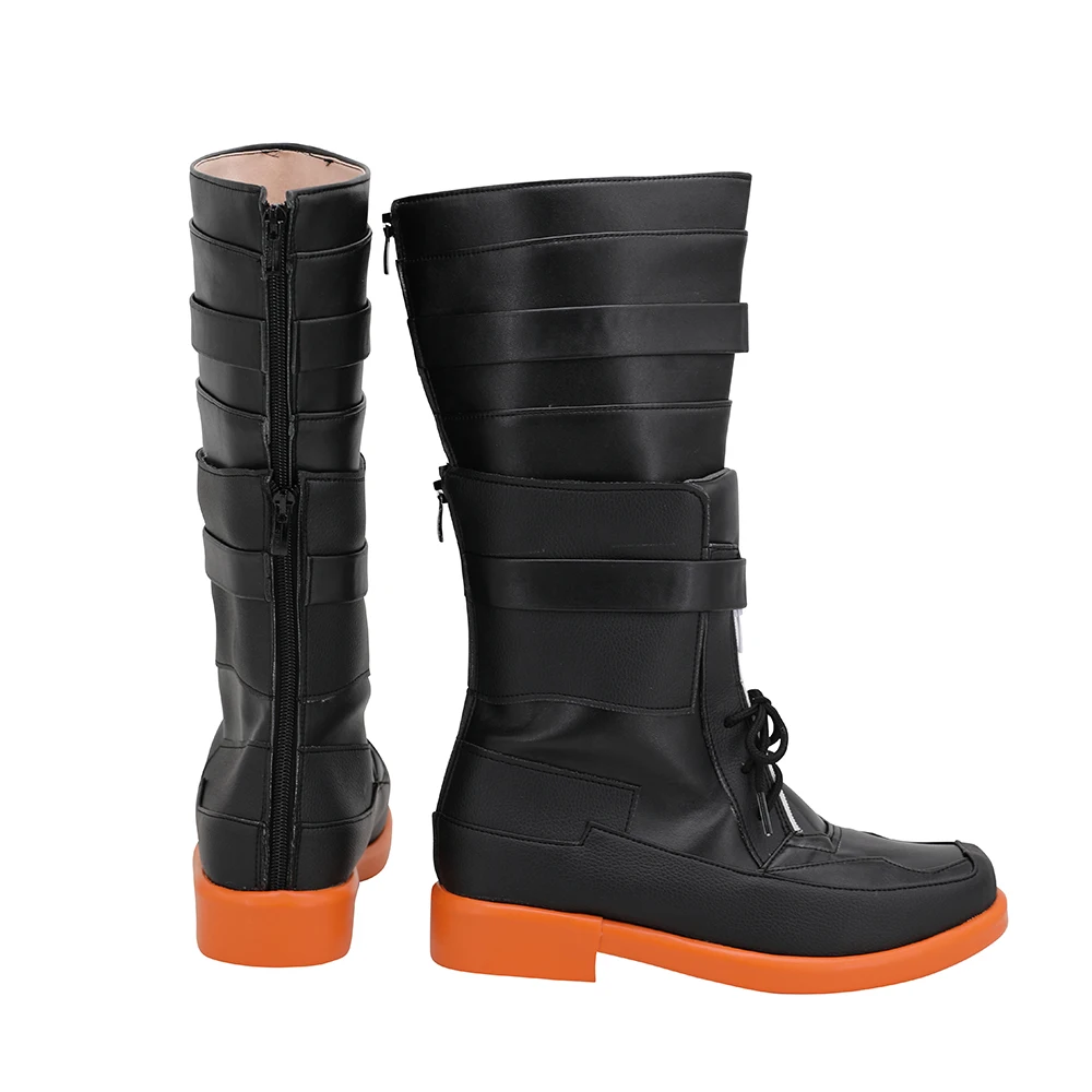 Черные кожаные ботинки для косплея по индивидуальному заказу любого размера