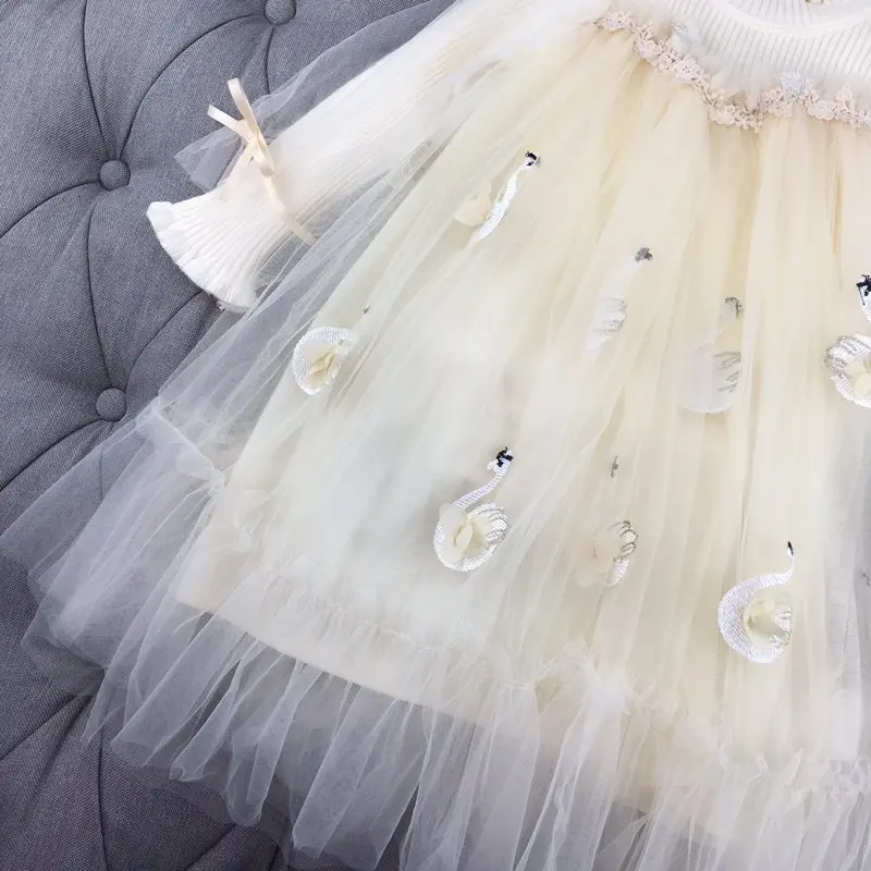 Роскошное платье для девочек теплые зимние рождественские платья с вышитым