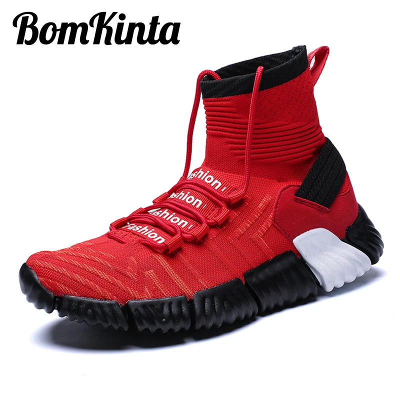 

2018 Fly Weaving Outdoor Walking Casual Shoes Men Breathable Stretch Men Sock Shoes Big Size 46 Tenis Sneakers Men