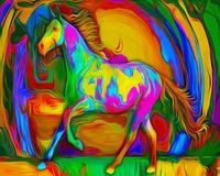 colorful horse picture diy digital oil painting by number painting christmas birthday unique gift