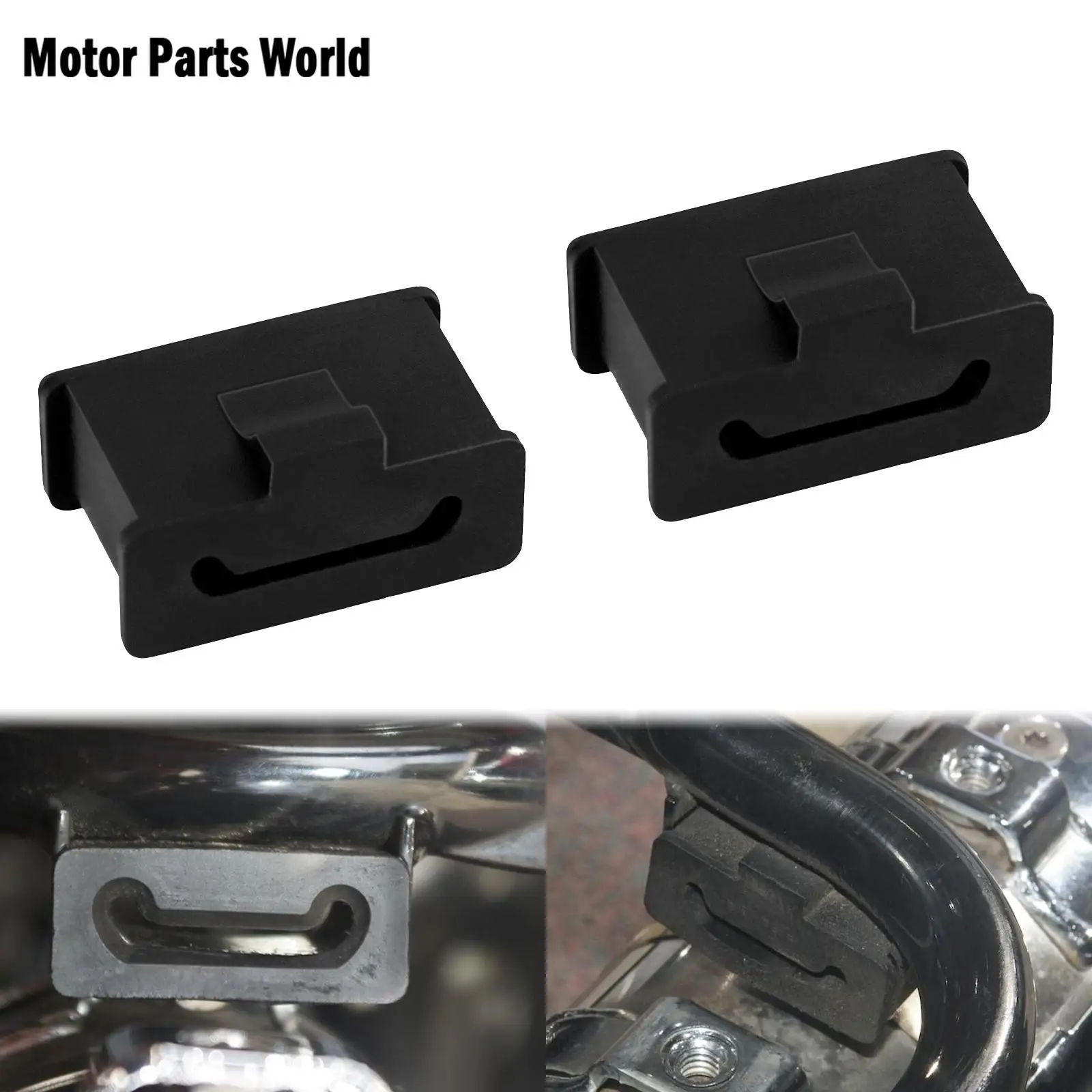 

2xMotorcycle Black Rubber Muffler Mounts Muffler Bushing Support For Harley Touring Road King FLTR FLHT CVO Street Electra Glide