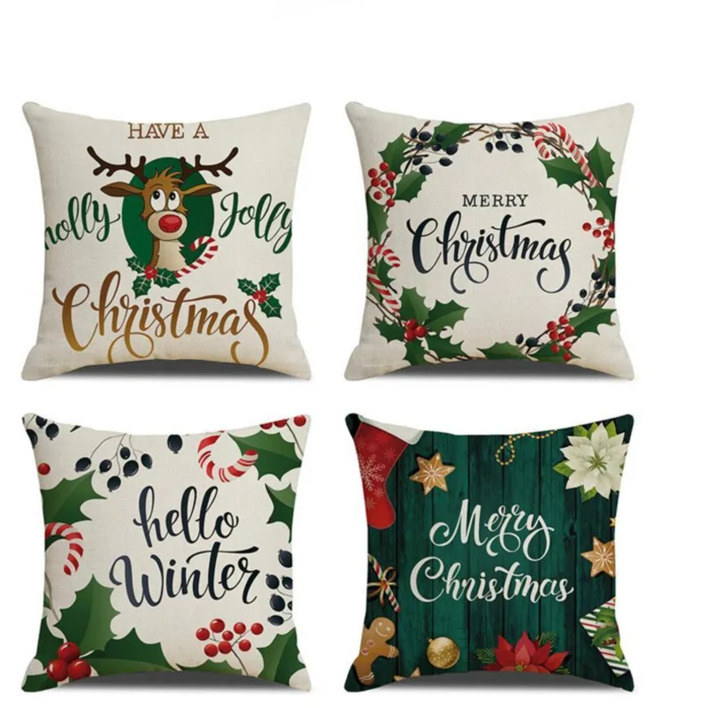 

Рождественское постельное белье, наволочка для подушки, снежинка, лось, Рождественская елка, наволочка для дивана, чехлы из хлопка и льна