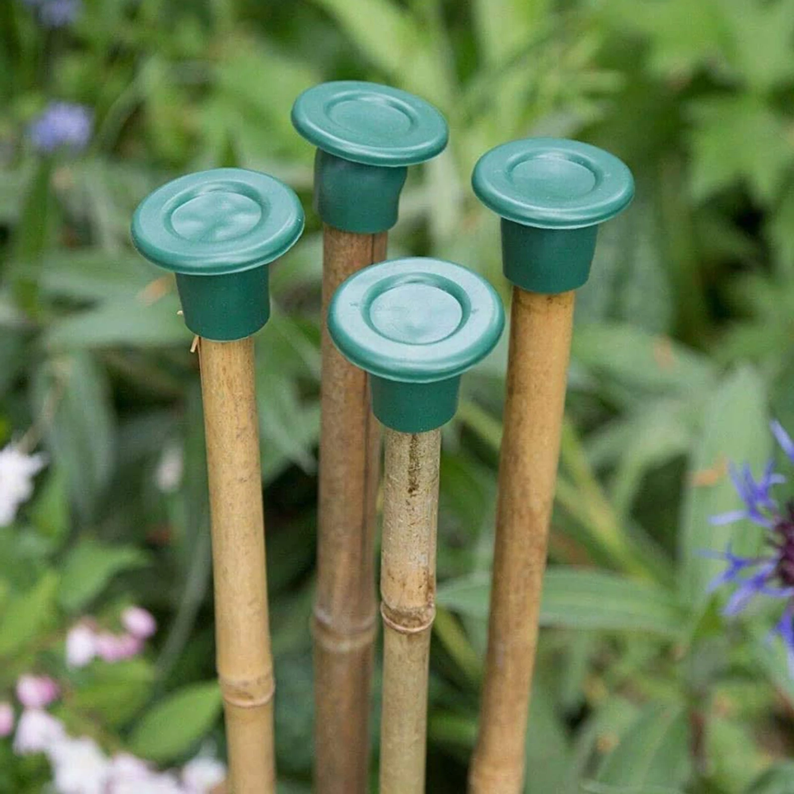 

60Pcs Cane Safety Caps, 3cm Rubber Cane Safety Toppers Bean Cane Rod Protection Caps For Garden Outdoor (Green)