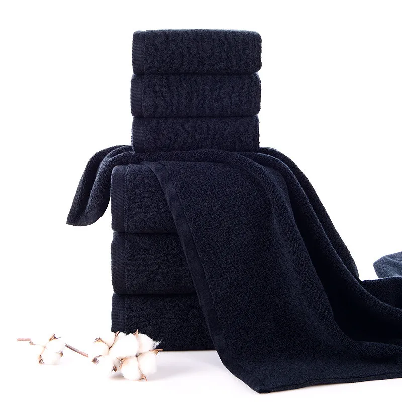 Бесплатная доставка 3 шт./компл. супер мягкий 100% хлопок черный набор банных