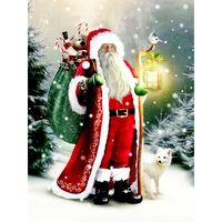 5d diy poured glue diamond painting kits scalloped edge santa claus christmas full round drill embroidery mosaic decoration gift