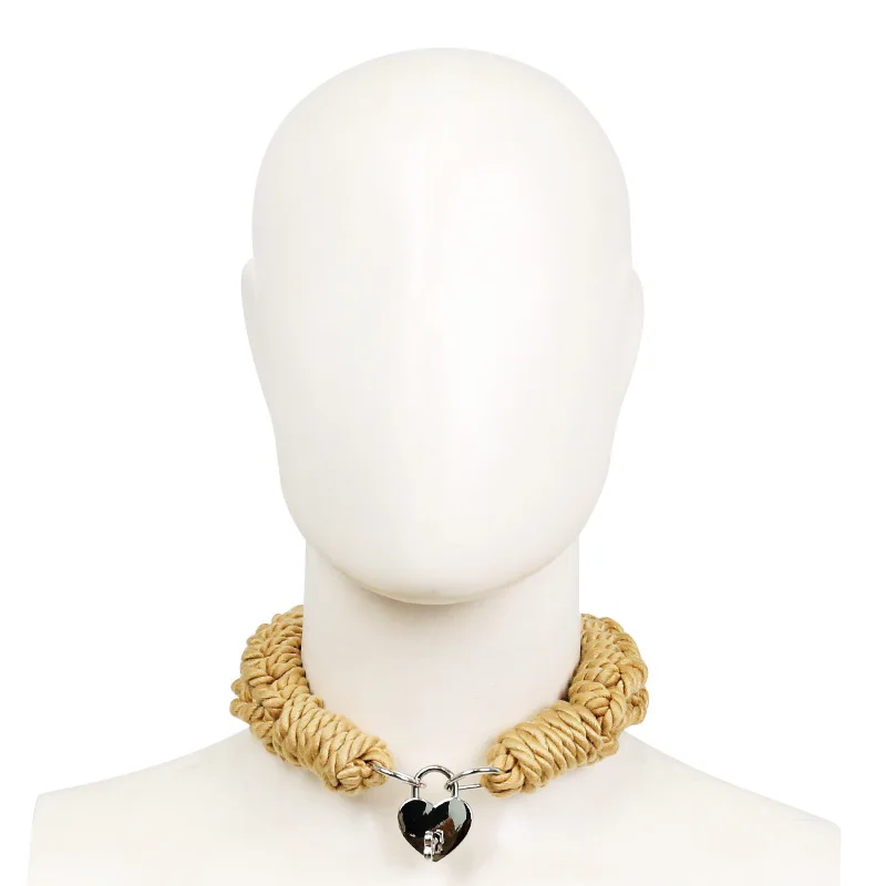 БДСМ ожерелье бондаж секс пеньковая веревка воротник Фетиш сердце образный