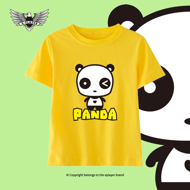 

Kawaii Panda Print T-Shirts For Girls & Boys Children's Anime Clothes Baby Summer Cotton Tee Kids Tops Oversize Blouses 2-9Years