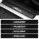 Автомобильный Стайлинг, 4 шт., наклейки из углеродного волокна на пороги, устойчивые к царапинам, наклейки для Ford Fiesta Mondeo Fusion Explorer Escape Shelby Kuga