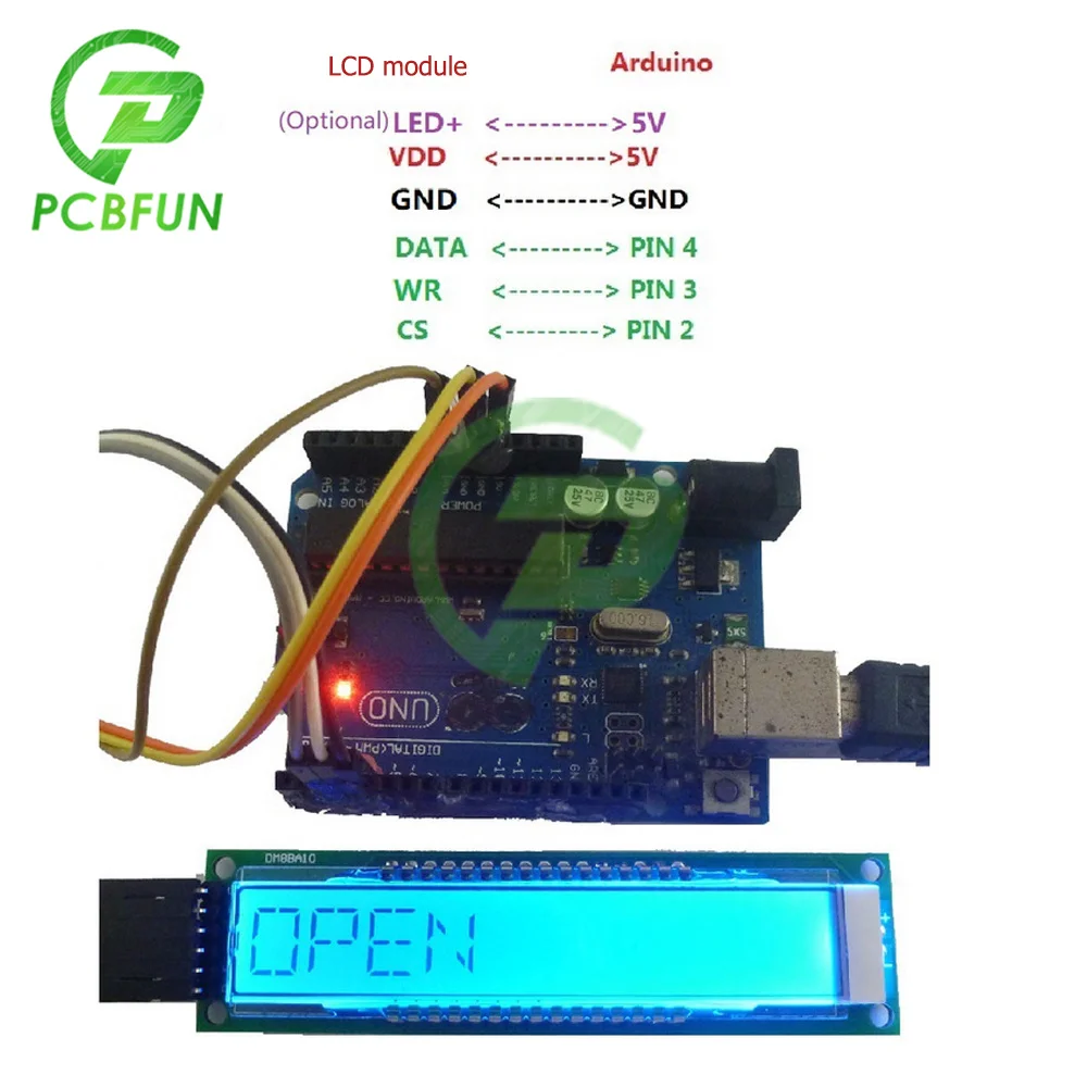 10-битный 16-сегментный ЖК-дисплей модель DM8BA10 DC 5V TM1622 модуль ЖК-дисплея с голубым