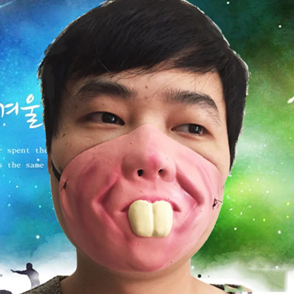 Забавная Веселая маска головной убор для больших губ забавная домашних животных