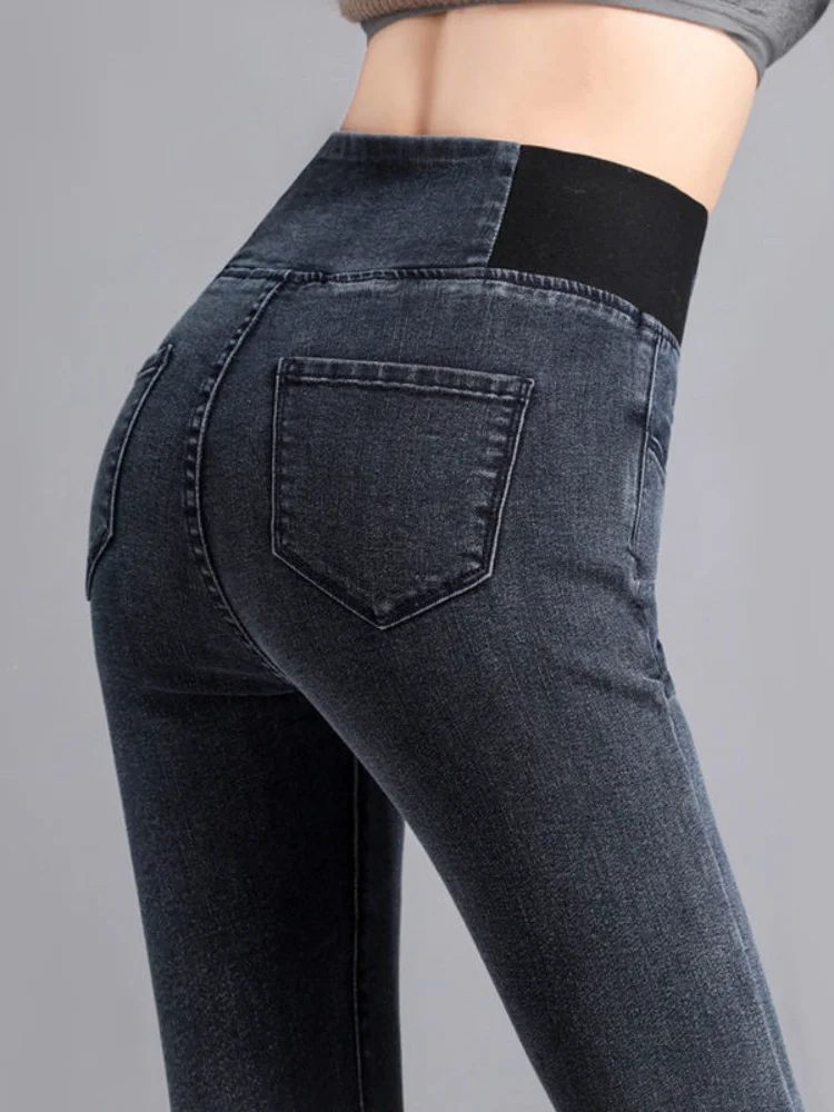 

Vintage High Waist Skinny Denim Pencil Pants Women's Large Size Casual Stretch Jeans Female Elastic Women Jeans Pants