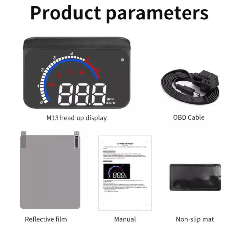 Дисплей на лобовое стекло OBD HUD M13 автомобильная электроника проектор скорости и