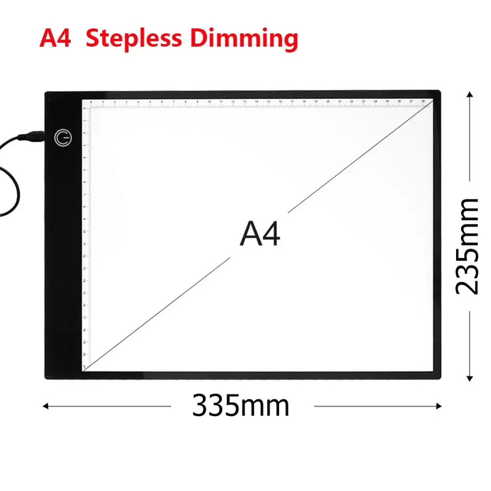 A4 Stepless Dimming Светодиодный доска для рисования картины светильник световой короб отслеживание копирования различных затемнения A3/A4/A5 цифровой графический планшет цифровой рисунок дропшиппинг - Цвет: A4 Stepless Dimming