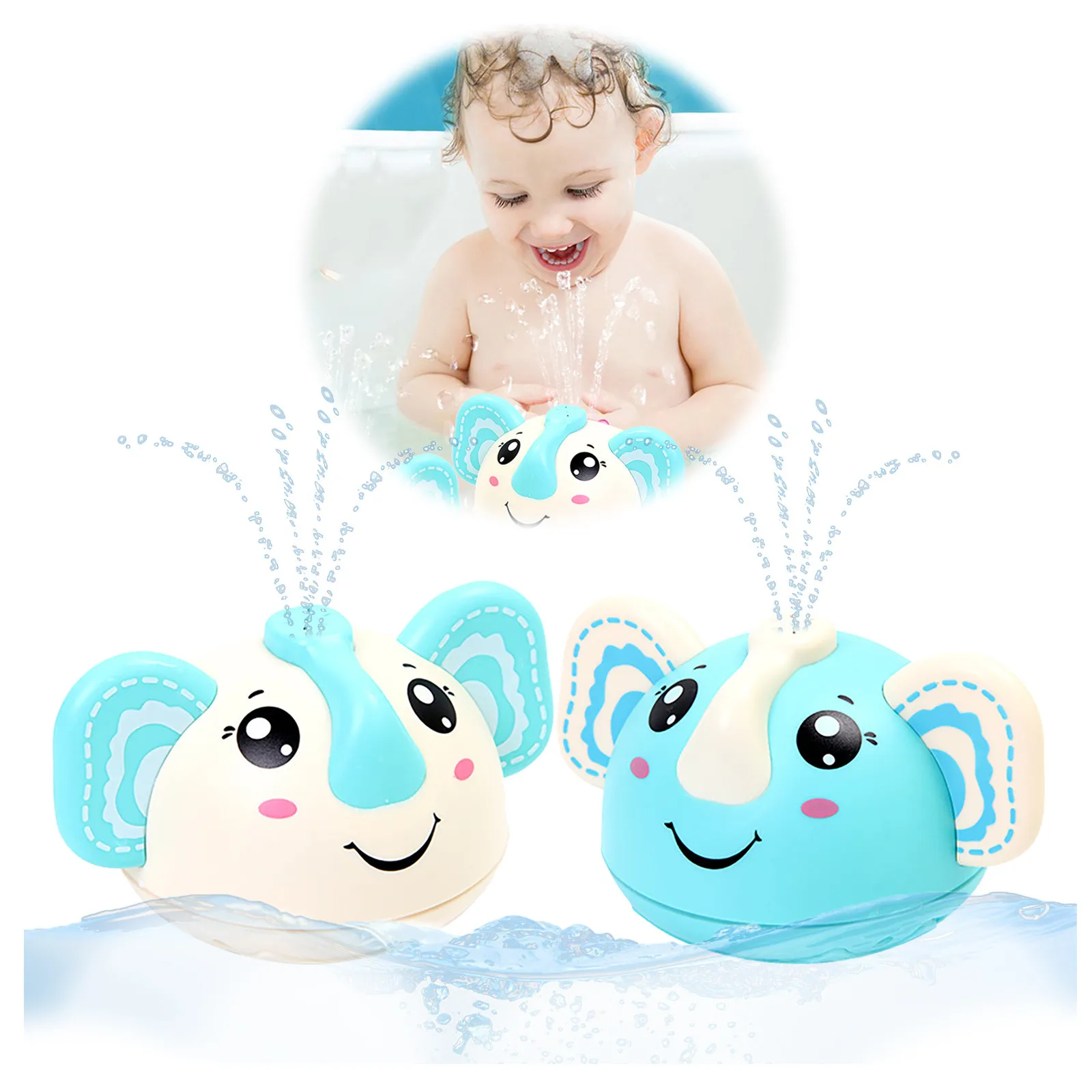 

Игрушки для купания и ванны, милые Мультяшные животные, индукционные игрушки-спрей со слоном воды со светодиодсветильник кой для младенцев,...