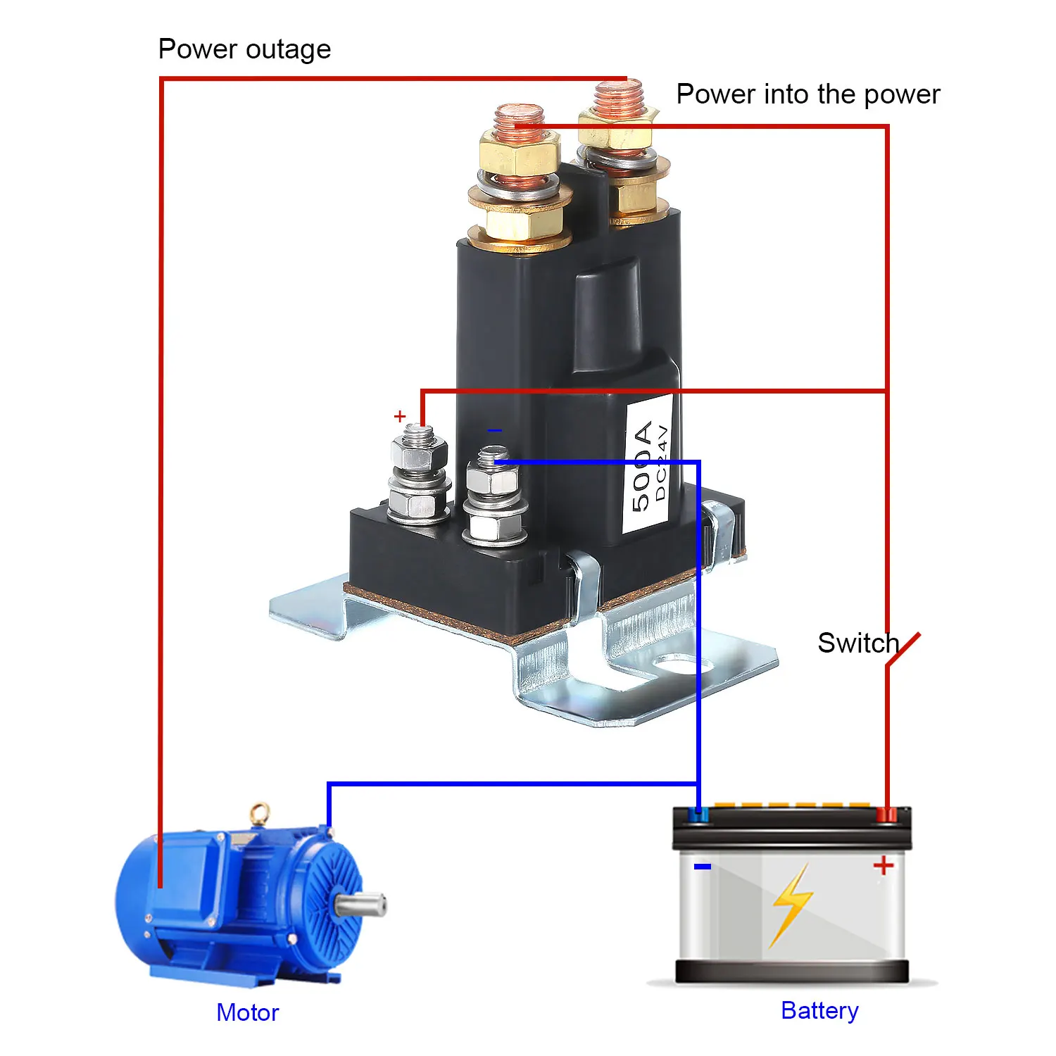 Реле высокого тока 500 А 24 В реле пуска двух аккумуляторов большой ток
