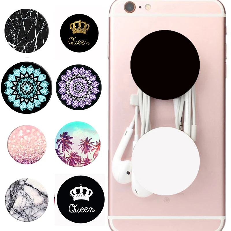 

Luxury Phone Stand Expanding Phone Grip Holder Socket Colorful Pattern Earphone winder for iphone 11 pro max Car Phone Holder