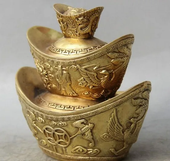 322 6 &quotКитайская латунная летучая мышь маммон для денег богатства бог дракон