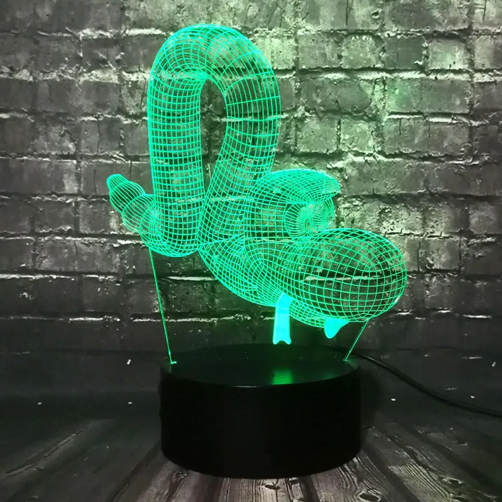 2017 креативный 3D светильник в форме змеиного воздушного шара USB LED иллюзия Ночной