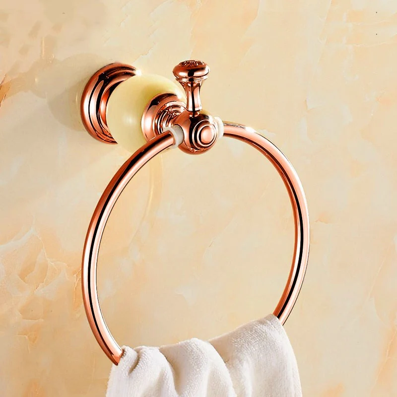 Розовое золото аксессуары для ванной комнаты нефритовый халат крючок полотенце