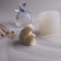 new polar bear silicone molds diy silicone candle wax chocolate mold aromatherapy candle making tools soap candlestick shapes
