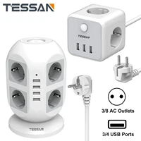 tessan multiple sockets power strip with 38 ac outlets 3 usb ports and power switch eu plug power outlets extender for home