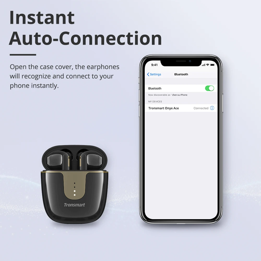 Беспроводные наушники Tronsmart Onyx Ace TWS Qualcomm AptX Bluetooth 5 0 шумоподавление 24 часа в режиме