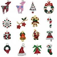 wholesale enamel christmas pendant xmas enamel snowman stockings santa tree christmas gifts women men brooches charm crystal