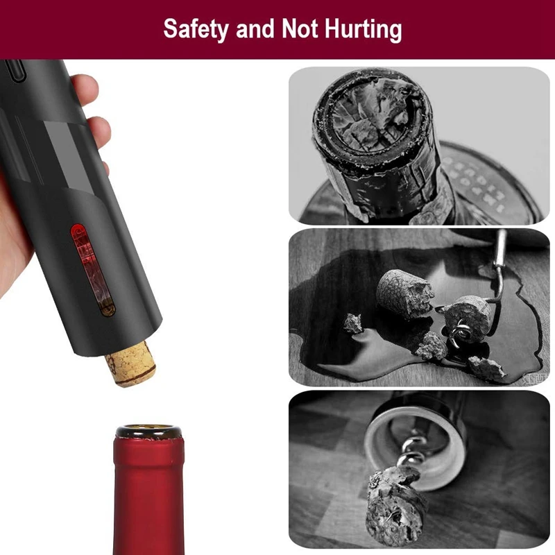 Electric Wine Opener Rechargeable Automatic Corkscrew Bottle with Foil Cutter &amp USB Charging Cable Suit for Home Us | Дом и сад