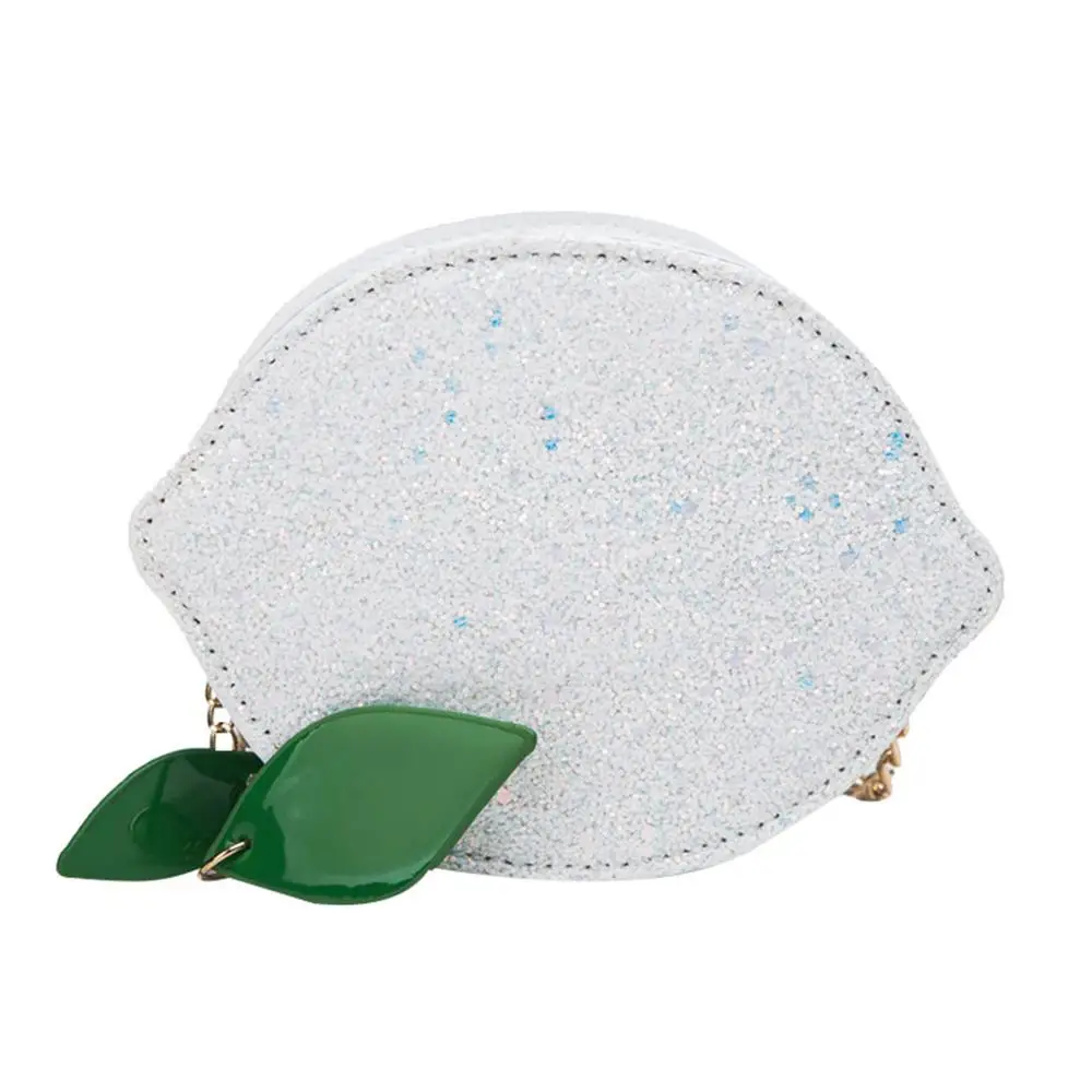 Женская сумка через плечо блестящая лакированная кожа лимон круглая цепь