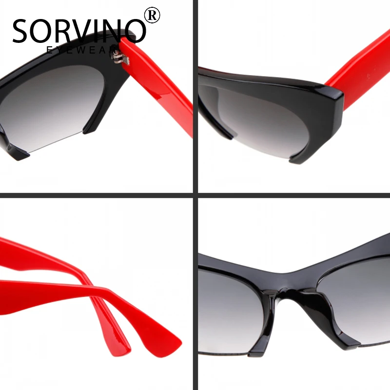 Женские Полуободковые солнцезащитные очки SORVINO Retrp роскошные брендовые