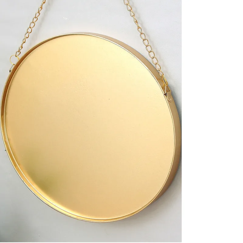 Зеркало подвесное туалетное зеркало для душевой комнаты Северная Европа Золотое