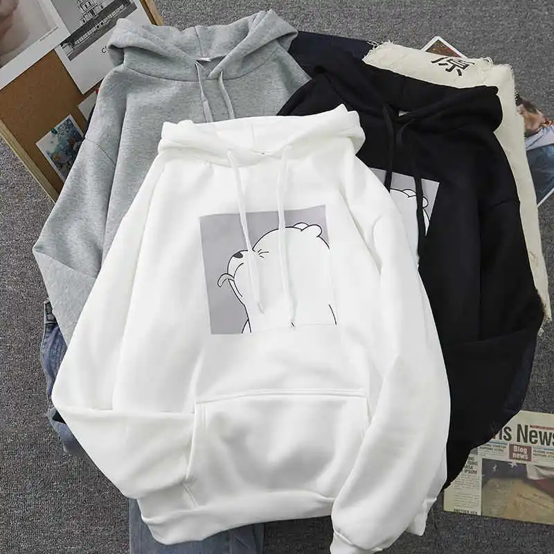 oversized print Kangaroo Pocket Sweatshirts Hoodies Hooded Harajuku Spring Casual Vintage Korean Pullovers Women sweetshirts