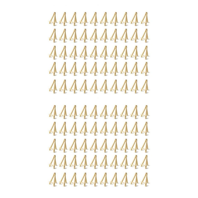 

100Pcs Kids Mini Wooden Easel Art Painting Card Stand Display Holder Drawing for School Student Artist Supplies 16X9cm