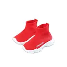 Осенние новые корейские детские носки обувь для мальчиков и девочек Летающие тканые дышащие сетчатые спортивные туфли с высоким верхом эластичная обувь