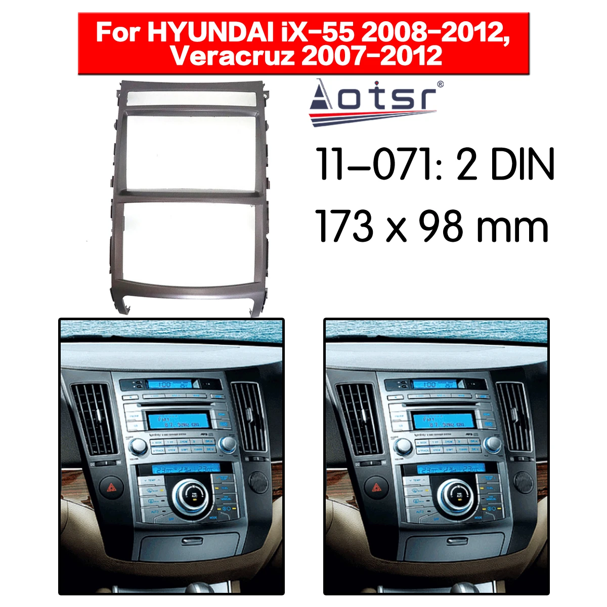 

Рамка для автомобильного радио, аудио Fascia ДЛЯ HYUNDAI iX-55 Veracruz 2007, автомобильная стереомагнитола, панель для установки, адаптер, DVD-плеер, рамка